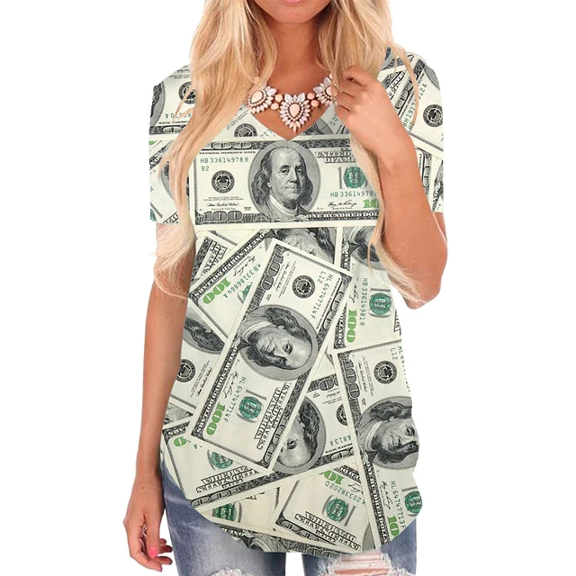KYKU world map T Shirt Women Earth V-neck Tshirt novel T-shirts 3d Womens Clothing Fashion Cool Style High Quality AIOZL-10003