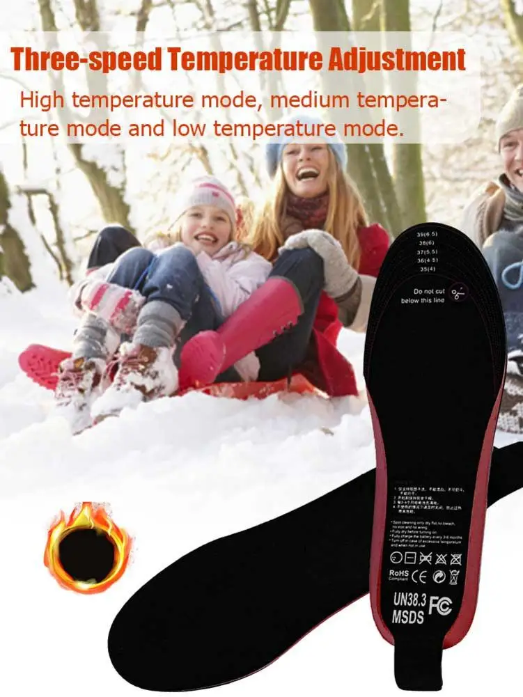 2100Mah Rechargeable Electric Heating Insoles With Remote Control Winter Warm Heated Insoles Sport Shoes Pads For Skiing Hunting