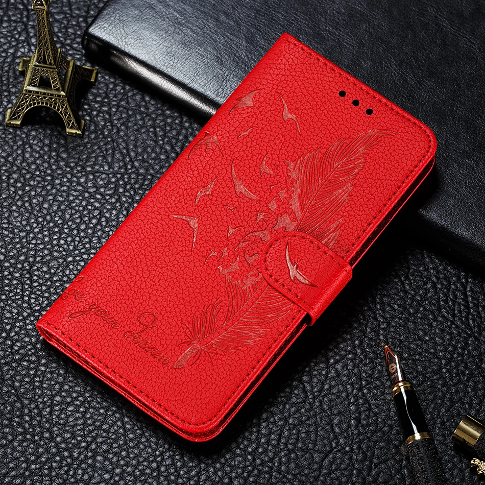 3D Feather Flip Cover For Samsung Galaxy A10 Case For Samsung A9 A8s A10 A20 A30 A40 A50 A60 A70 A7 M10 Note 9 Coque