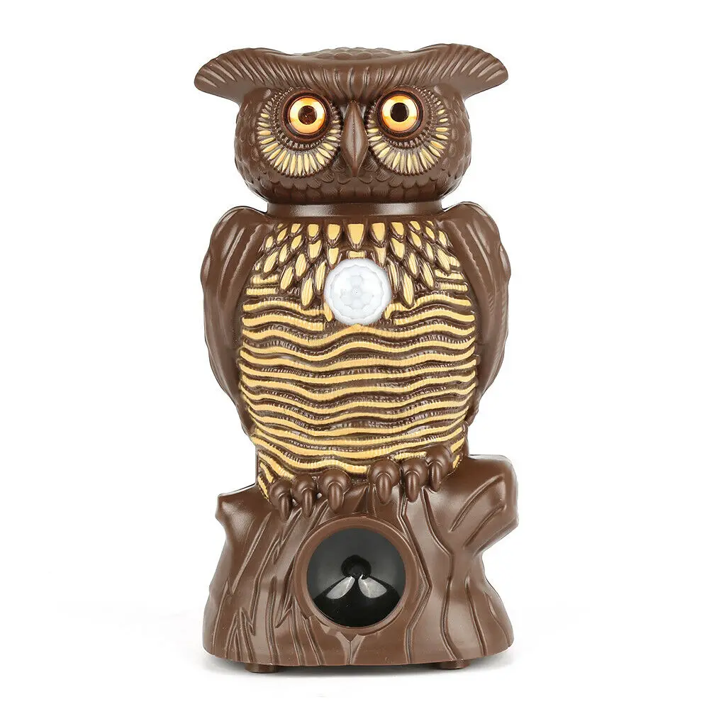 Owl0 Alert Motion Activated Security Statue With Light-Up Eyes