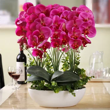 

Phalaenopsis simulated flower ornaments high-grade fake bonsai Indoor ornamentation of silk flowers artificial plants decor