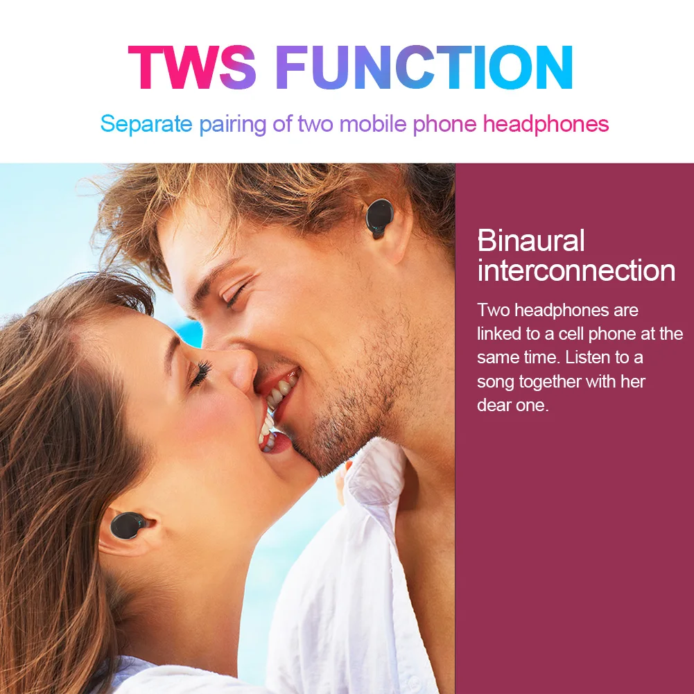 Bluetooth 5.0 Bass Noise Cancelling With Charging Box Wireless Earphones Handsfree 3D Stereo Calling Sports HIFI Portable Sound