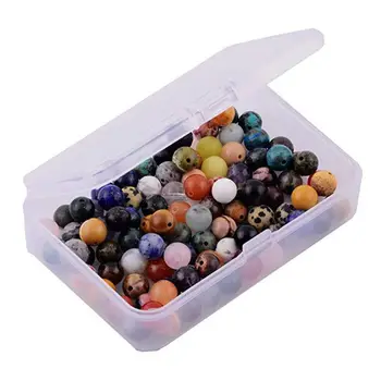 

8mm Natural Stone Round Beads Mixed Color Box Set Loose Beads for DIY Jewelry N0HE