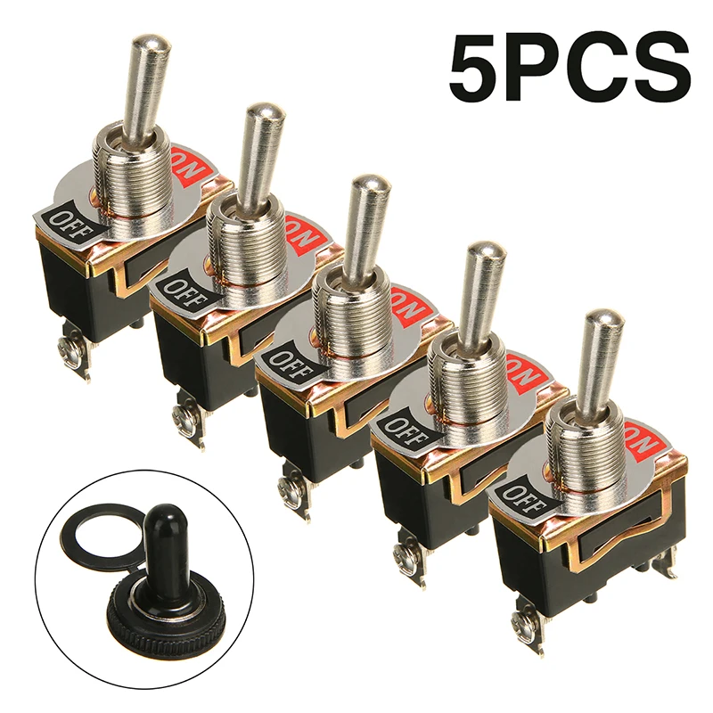 15A 250VAC 2 Pins SPST ON-OFF Toggle Switch+Waterproof Cap Dashboard XT-11BF 
