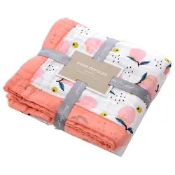 6-слойное бальное платье супер мягкие широкие кайма Хлопковое одеяло муслин пеленки для новорожденных детская коляска из детское спальное