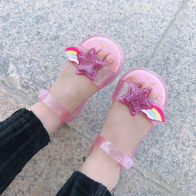 Мини Melissa прозрачные сандалии светодиодный детские сандалии удобная обувь для девочек пентаграмма детская обувь melissa