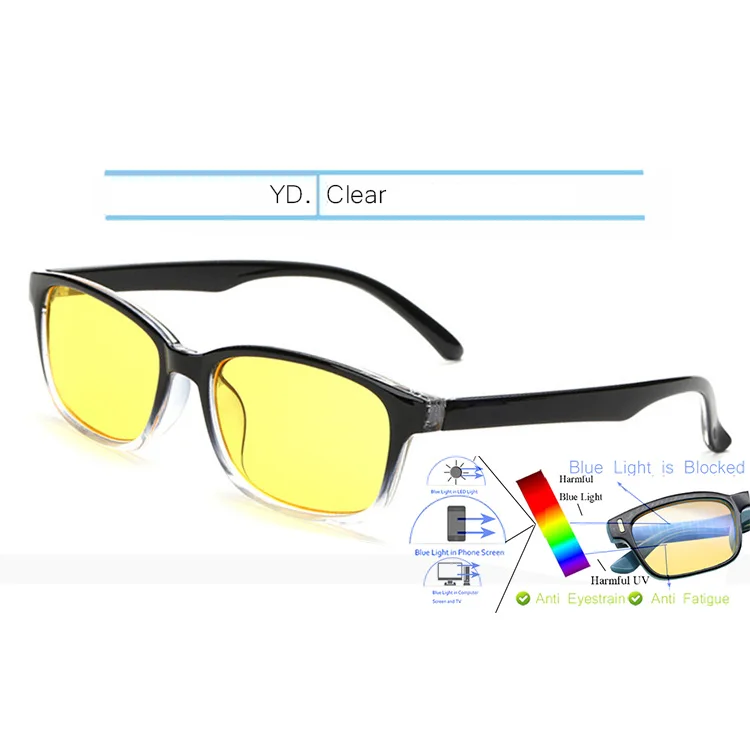 Clear-Yellow IVSTA компьютерные очки мужские синий светильник Блокировка Анти Синие лучи игры для геймера рецепт оптический ночное видение желтый для женщин - Цвет оправы: Clear-Yellow