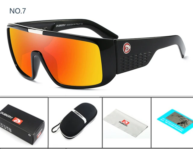 DUBERY UV400 Солнцезащитные очки Hombres ret мужские очки красочные солнцезащитные очки для мужчин модные брендовые Роскошные зеркальные негабаритные очки - Цвет линз: DB2030 C7