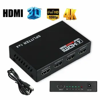 

HDMI Splitter 3d 1080p HDCP 1 4 Output Power Signal Amplifier HDMI Adapter