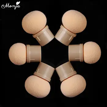 

Monja 6pcs/set Nail Art Gradient Gradual Blooming Design Transfer Shade Maker Round/Sharp Replace Sponge Heads Manicure Tool