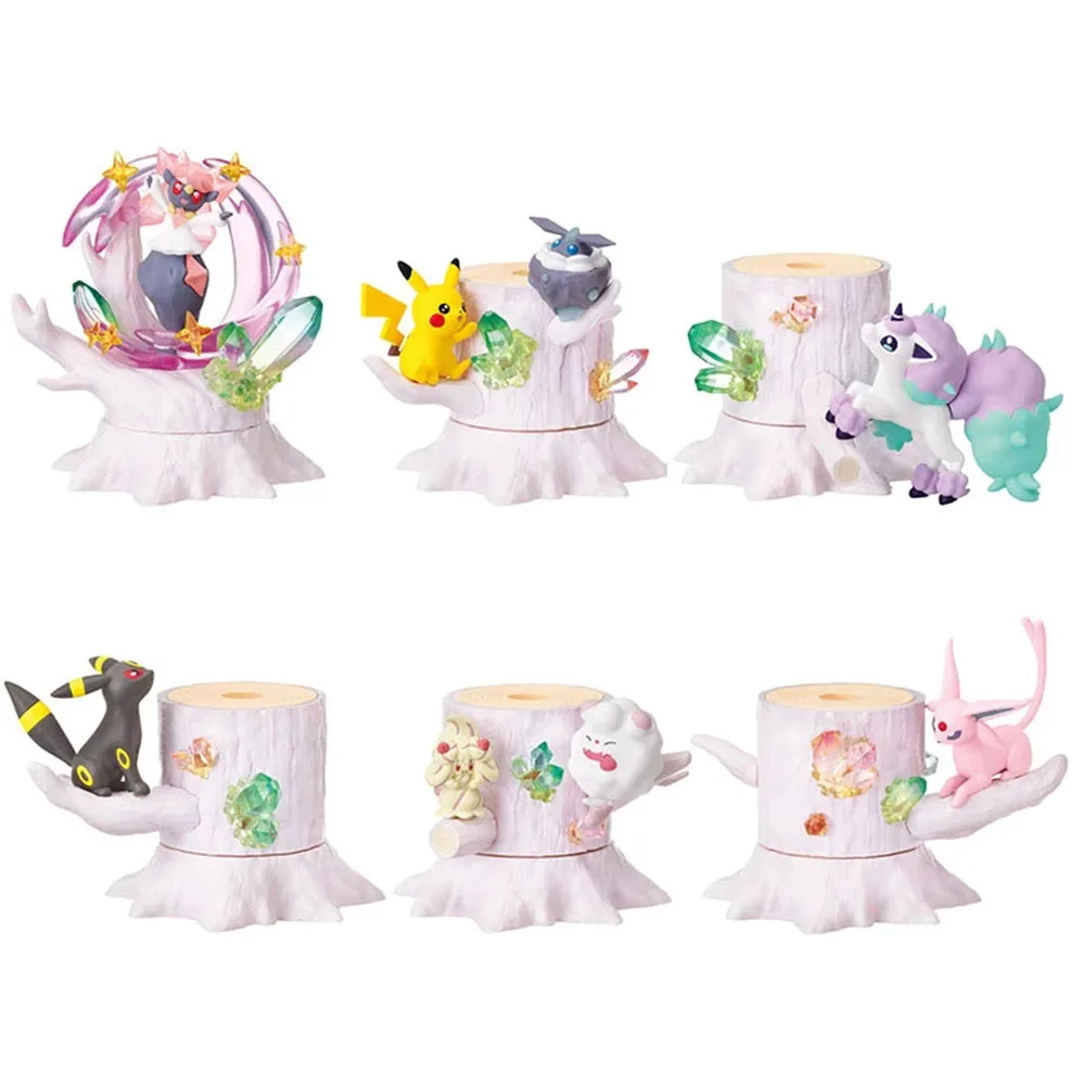6 Pz/Set Pikachu Umbreon Espeon Diancie Ponyta Brillante Ceppo Rosa Foresta Pokemon Action Figure Giocattoli Pokemon Anime Figure Giocattoli
