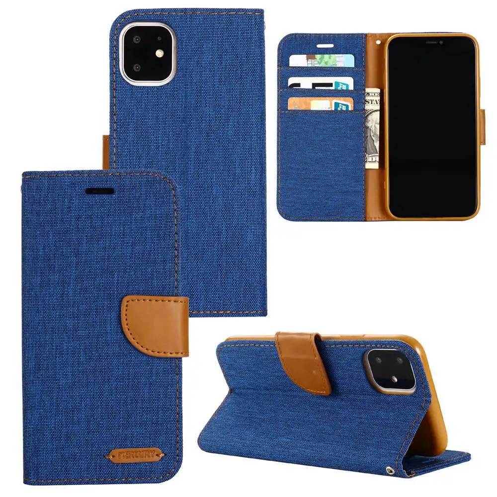 Джинсовый разноцветный Чехол-книжка из искусственной кожи для iPhone 11 Pro Max X XS XR XS Max 5 5S SE 6 6S 7 8 Plus, чехлы для телефонов