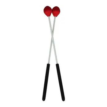 

1 Pair Marimba Mallets, Percussion Mallets with Red Yarn Head and Smooth Wood Handle for Beginners