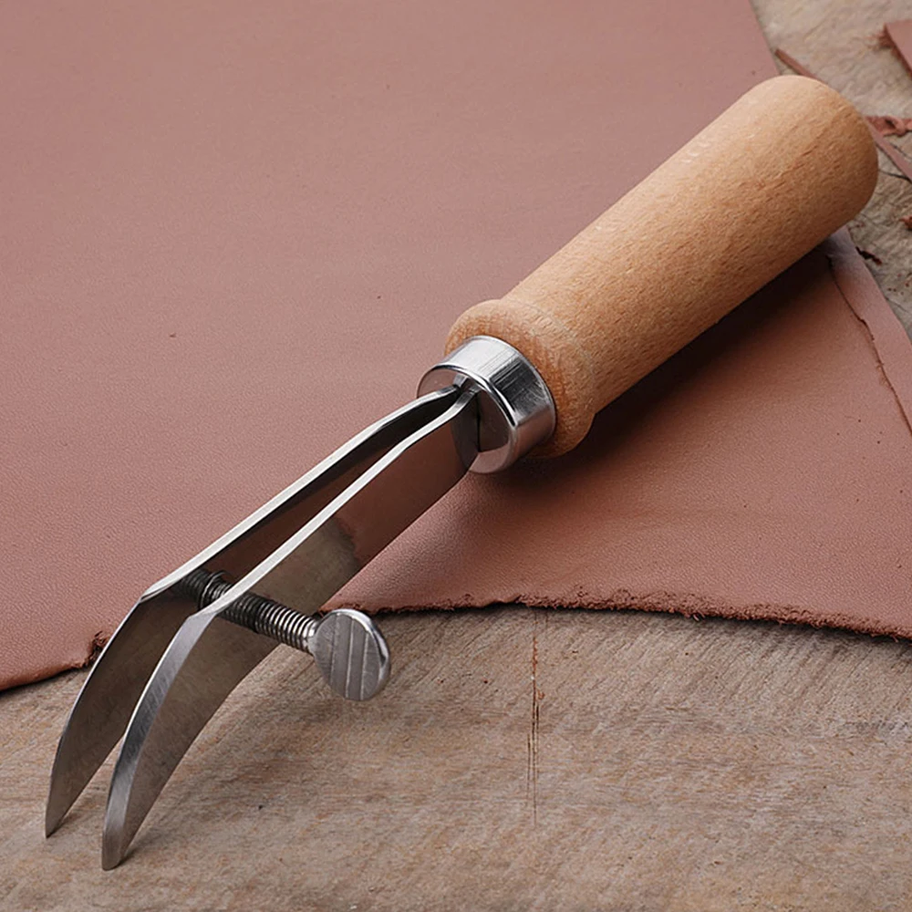 Leather Tools Adjustable Cutter DIY Handmade Leather Crimper Slotting and Grooving Device Edge Holder Leathercraft Cutting-3