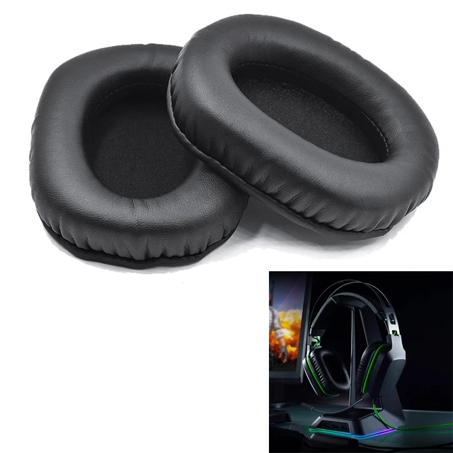 Replacement Protein Leather Material Ear Pads Razer Electra V2 Gaming Headphone Earpads Replacement Headsets - Earphone Accessories - AliExpress