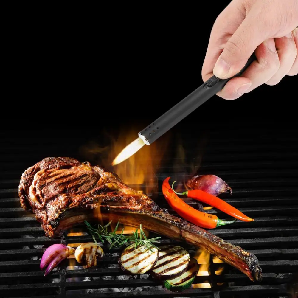 1Pcs Handle Metal Torch Lighter Outdoor Barbecue Charcoal Gas Cooker Stove Kitchen Igniter Cooking Supplies (NO GAS) | Дом и сад