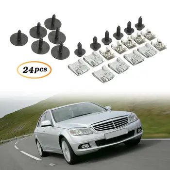 

24pcs Under Engine Cover Undertray Clips Screws Engine Undertray Splashguard Fasteners Clips Screws For Mercedes Benz C E Class