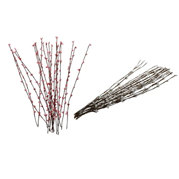 

40Pcs Artificial Pip Berries Vine Garland Home Wall Party Wedding Decor, 20Pcs Pink & 20Pcs White