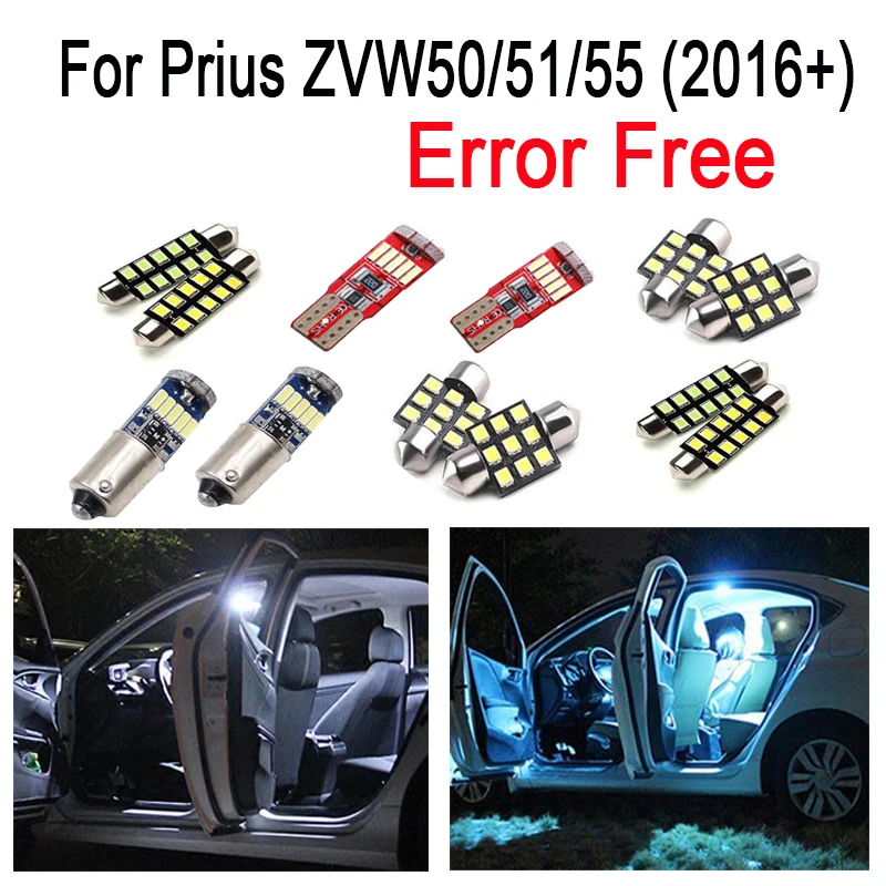 

Perfect White 12pcs LED bulb interior dome map lights kit for Toyota for Prius ZVW50 ZVW51 ZVW55 (2016+)