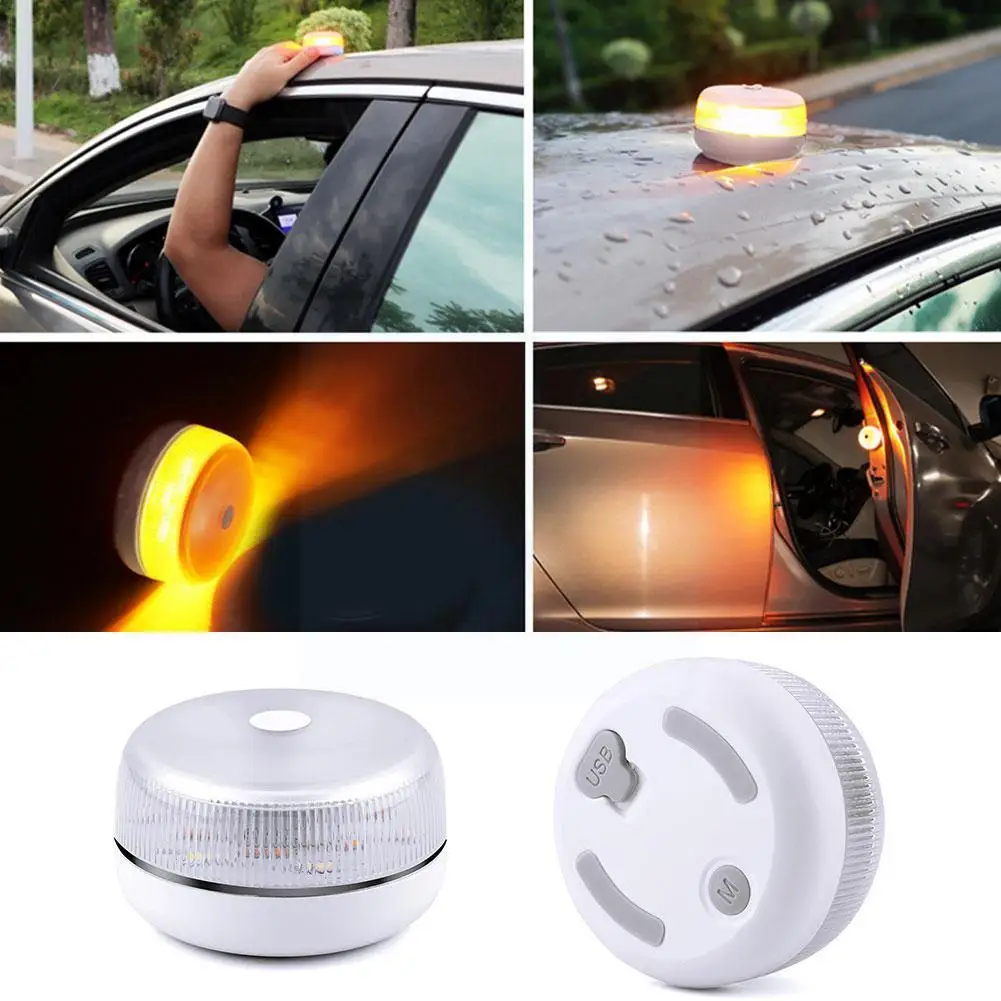 Dgt Usb Rechargeable Car Emergency Beacon Light V16 Magnetic Help Induction Approved Strobe Flashing Flash E8j0 |