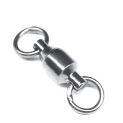 40pcs Stainless Steel Fishing Swivel Snap Connectors Fishing Rolling Swivel Bearing Solid Rings Fishing Accessories