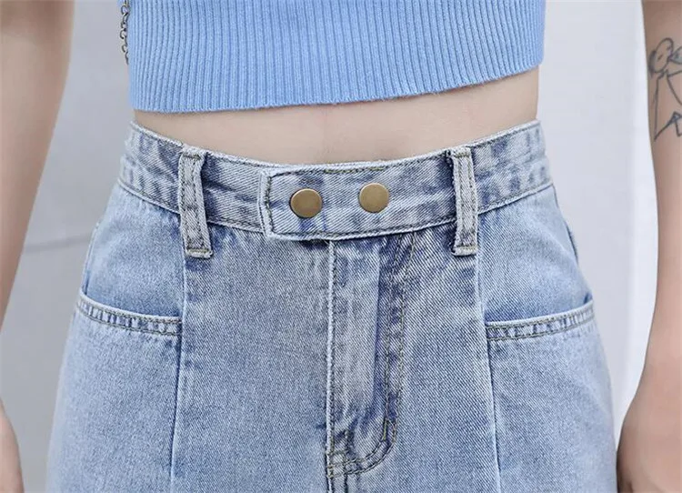 Женские джинсы с высокой талией, женские джинсы, женские джинсы,, с дырками, для подростков, студентов, свободные, широкие, с дырками, джинсовые брюки полной длины