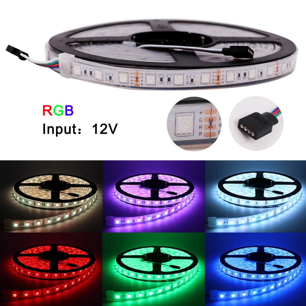 5050 RGB Светодиодная лента 60 Светодиодный s/m RGBW RGBWW RGB CCT белый теплый белый светодиодный свет водонепроницаемый 12 В светодиодный свет для дома