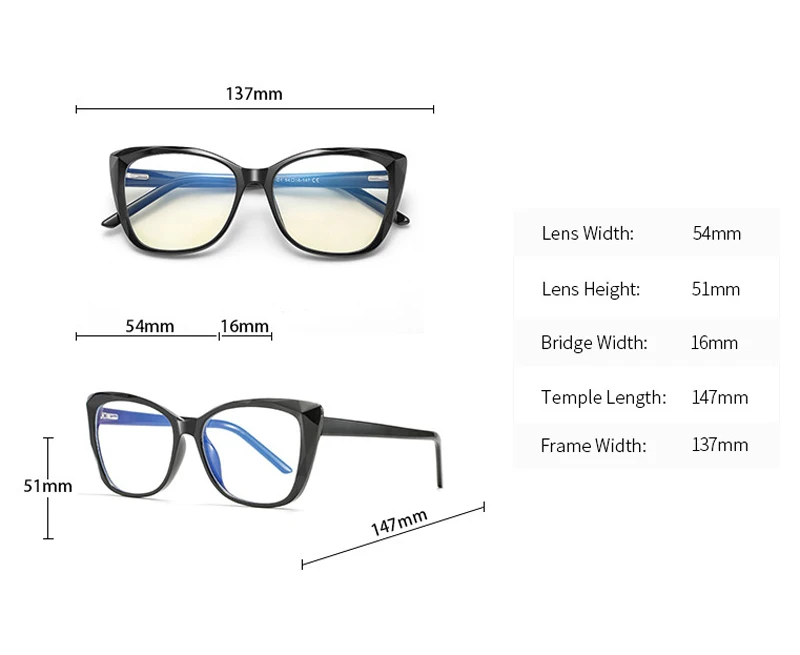 Peekaboo tr90, компьютерные очки, анти-голубые, защита глаз, черные, прозрачные, кошачий глаз, очки по рецепту, женские, ацетат