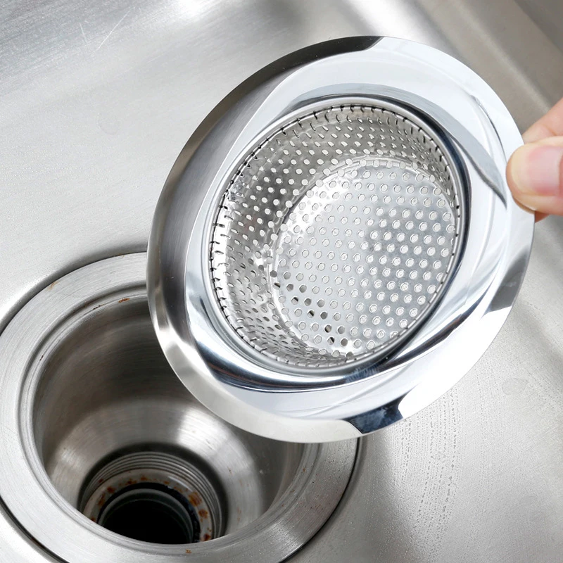 

Practical Kitchen Bathroom Sink Strainer Stainless Steel Drain Filter with Large Wide Rim Hoggard Filter Net