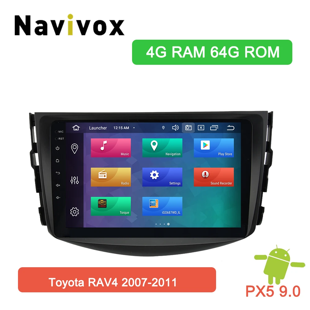 Navivox 9'' 2din Android 9.0 GO Car DVD Player for RAV4 Rav 4 2007 2008 2009 2010 2011 Car Radio GPS Navigation Wifi Player