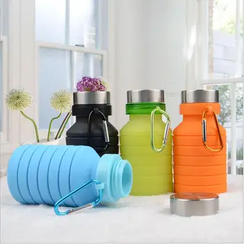 

550ML 2020 Newest Travelling Squeezed Adjustable Water Bottles Bottle Folding Sports Travel Climbing Hiking Drink Bottles