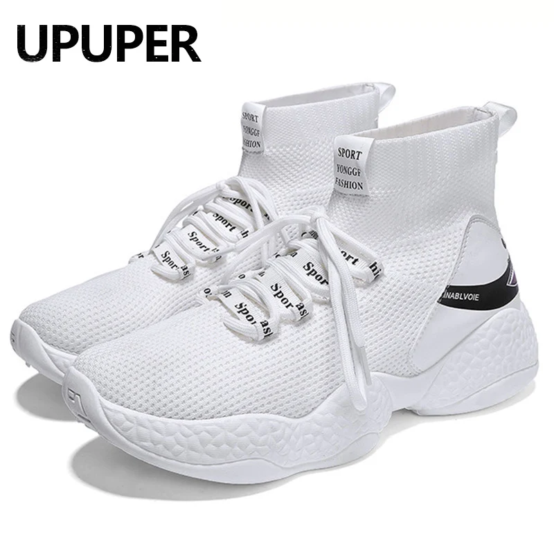 UPUPER/мужская повседневная обувь с дышащей сеткой; Сезон Зима; модные легкие кроссовки с высоким берцем; мужская обувь на шнуровке