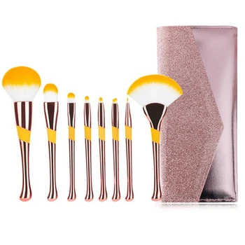 

High Quality 8pcs Baseball Girl Makeup Powder brush set Multicolor Soft Wool fiber Professional Cosmetics Foundation Artist Tool