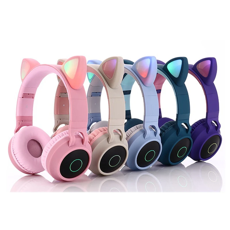 Милые наушники "Кошка" Bluetooth беспроводные наушники мигающие светящиеся наушники светодиодный светильник шумоподавление игровые наушники