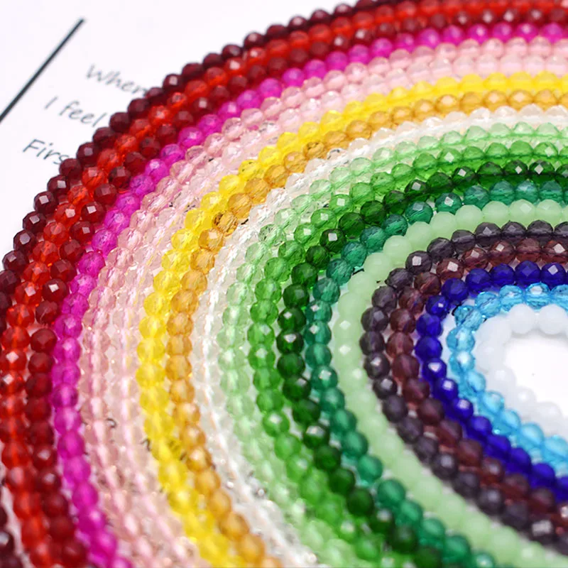 3mm Czech Crystal Round Faceted Glass Beads For Jewelry Making DIY Red