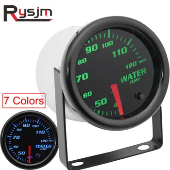 

7 Colors 52MM Car Water Temperature Gauge 40-120 Celsius With Water Temp Joint Pipe Sensor 10mm 1/8NPT thermometer for car boat