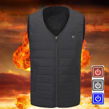 

Men Women USB Heated Hiking Vest Winter Fleece Electric Fishing Waistcoat Hunting Tactical Jacket Outdoor Warm Thermal Clothing