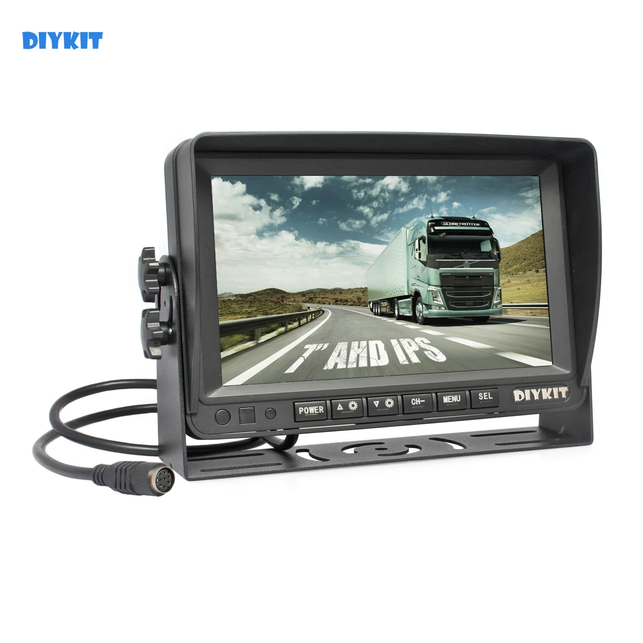 

DIYKIT 7inch AHD IPS Car Monitor Rear View Monitor Max Support 1080P AHD Camera with 2 x 4PIN Video Input 12V-24V DC