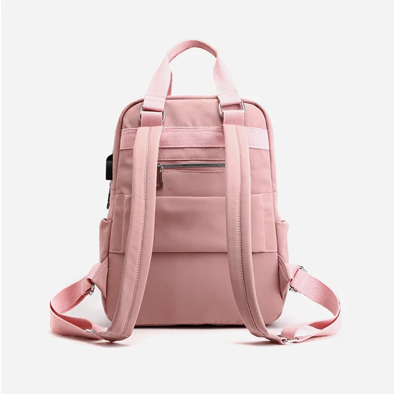Вместительные женские рюкзаки от известного бренда с USB, одноцветные школьные сумки для подростков, модные женские рюкзаки с несколькими карманами