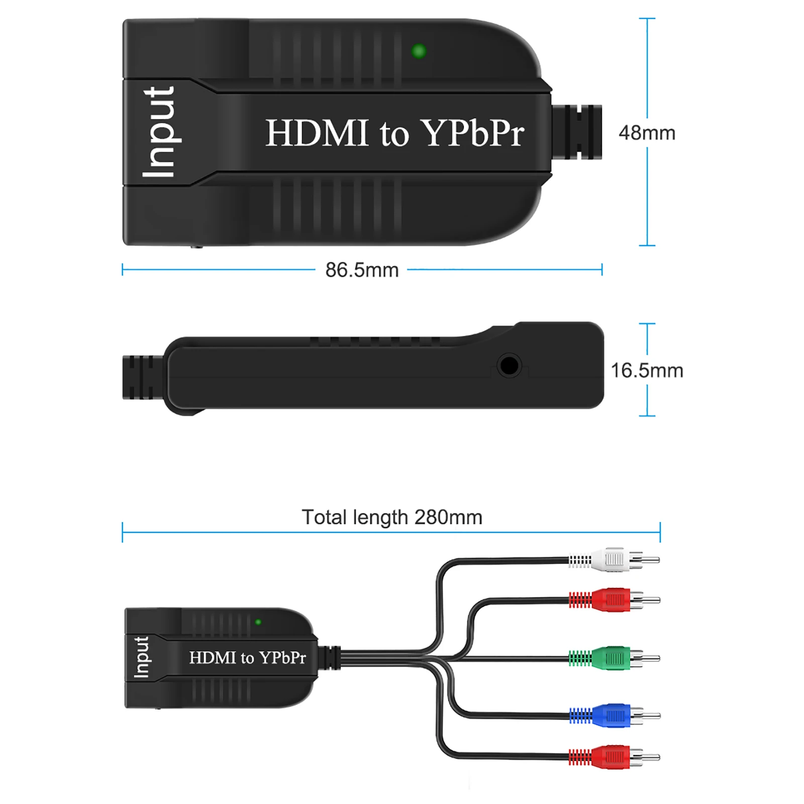 HDMI-Ypbpr Ʈ  YPbPr 5RCA RGB ȯ , R/L    Ypbpr-HD 1080P 4K   ȯ