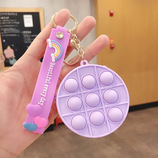 New Popit Mini Money Wallet Fingertip Toys Push Bubble Popite Pendant Bag Hot Sale Adult Decompression Toys Children Anti-Stress circle 05