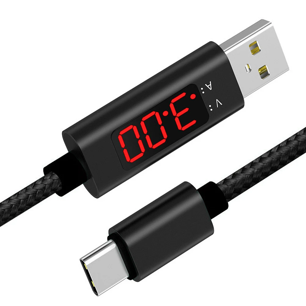 Нейлоновый ЖК-экран USB кабель Напряжение Ток умный дисплей USB кабель для передачи данных для Android, Apple LHB99