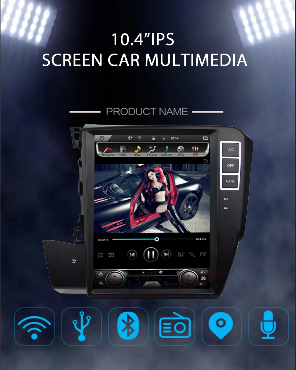 KiriNavi вертикальный экран Tesla style 10,4 ''Android 8,1 автомобильный Радио gps навигатор для Honda civic автомобильный Dvd мультимедийный плеер 2012
