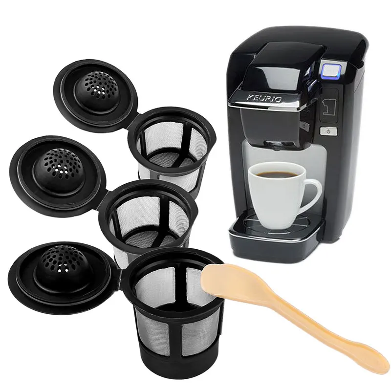 Кухонные фильтры для кофе и чая, 3 шт., совместимые с чайной чашкой Keurig, кофейная система, многоразовый фильтр для кофе с кофейной ложкой