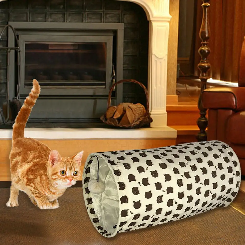 Складная пластиковая игрушка-туннель для кошек Складная укрытие Play Tube котенок игрушки игрушка для тренировки питомца для домашних животных кошка щенок кролик хорьки туннеля