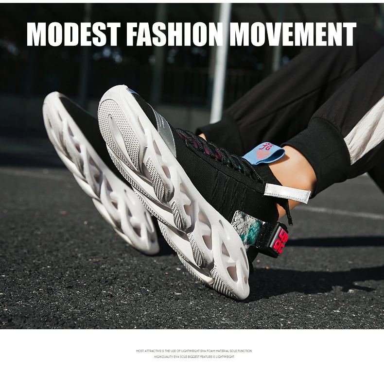 New Men Running Shoes Trend Couple Sneakers Lightweight Comfortable Cushioning Sport Shoes High Elastic Non-slip Wear Shoes35-46