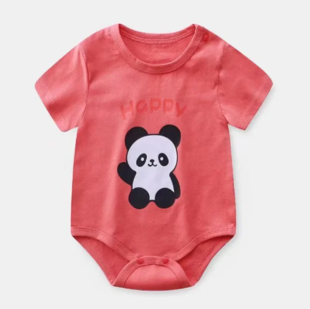 Newborn Baby summer rompers 100% Cotton Infant Body Short Sleeve baby Jumpsuit Cartoon ropa bebe Baby Boy Girl clothes gray