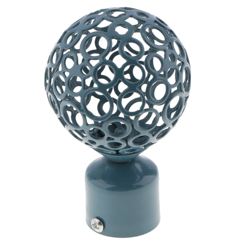 Decorative Steel Curtain Rod Ends Cap Heads Artisitic Drapery Finials for 28mm Inner Diameter Rods