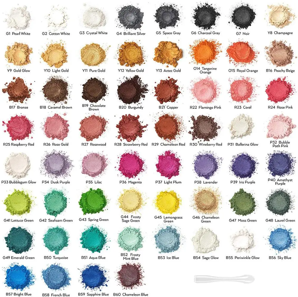 10g Mica Powder Epoxy Resin Dye Pearl Pigment Natural Mica Mineral Handmade Soap Coloring Powder for Soap Making Cosmetics