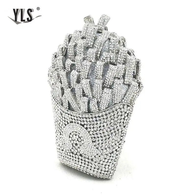 YLS дизайнерский клатч с чипсами картофеля фри, женская вечерняя сумочка с кристаллами, Модный Роскошный кошелек со стразами, дамская сумочка для свадебной вечеринки